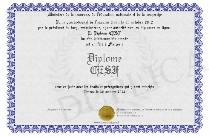 diplome cesf